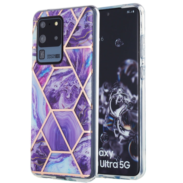 3D Electroplating Marble Pattern TPU Protective Case