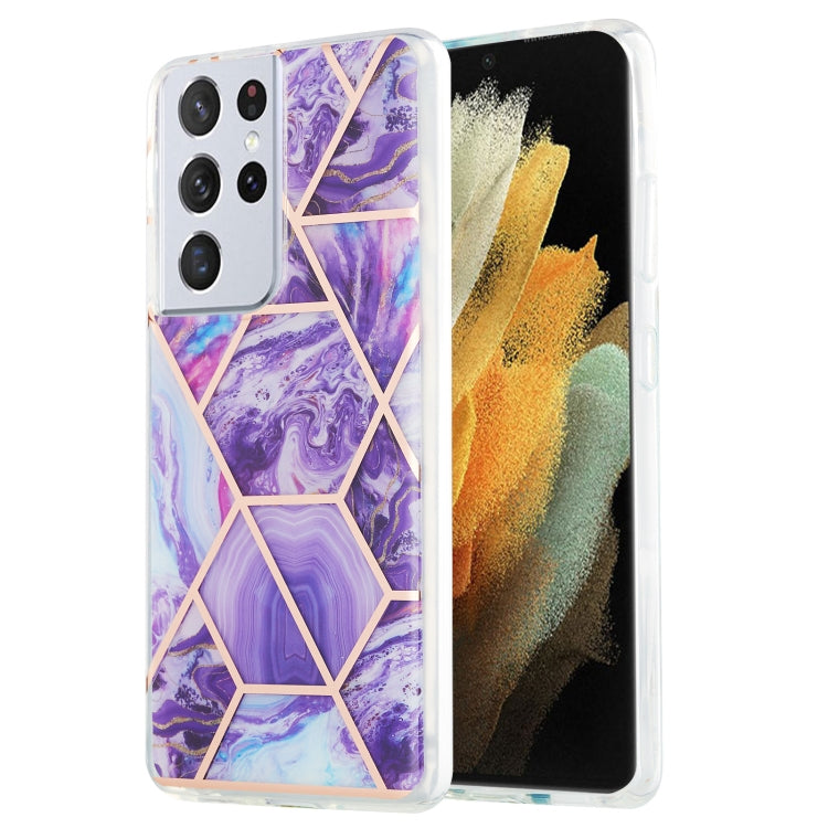 3D Electroplating Marble Pattern TPU Protective Case