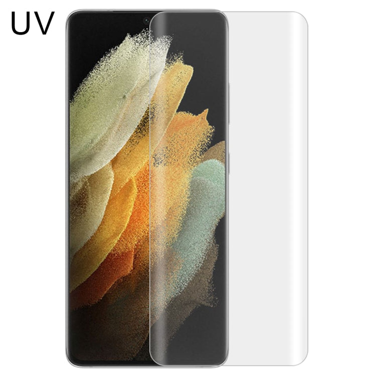UV Liquid Curved Full Glue Tempered Glass Film, For Samsung Galaxy S21 5G, For Samsung Galaxy S21 Ultra 5G, For Samsung Galaxy S21+ 5G
