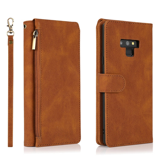 Skin-feel Crazy Horse Texture Zipper Wallet Bag Horizontal Flip Leather Case with Holder & Card Slots & Wallet & Lanyard, For Samsung Galaxy Note9, For Samsung Galaxy Note10, For Samsung Galaxy Note10+, For Samsung Galaxy Note20������������������������...