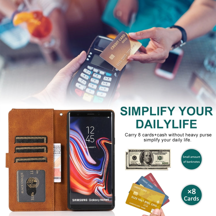 Skin-feel Crazy Horse Texture Zipper Wallet Bag Horizontal Flip Leather Case with Holder & Card Slots & Wallet & Lanyard, For Samsung Galaxy Note9, For Samsung Galaxy Note10, For Samsung Galaxy Note10+, For Samsung Galaxy Note20������������������������...