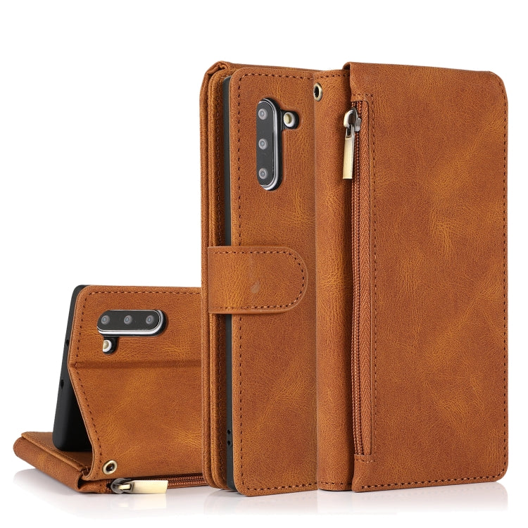 Skin-feel Crazy Horse Texture Zipper Wallet Bag Horizontal Flip Leather Case with Holder & Card Slots & Wallet & Lanyard, For Samsung Galaxy Note9, For Samsung Galaxy Note10, For Samsung Galaxy Note10+, For Samsung Galaxy Note20������������������������...