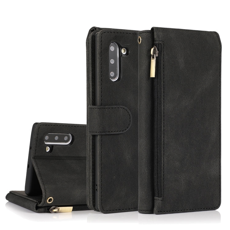 Skin-feel Crazy Horse Texture Zipper Wallet Bag Horizontal Flip Leather Case with Holder & Card Slots & Wallet & Lanyard, For Samsung Galaxy Note9, For Samsung Galaxy Note10, For Samsung Galaxy Note10+, For Samsung Galaxy Note20������������������������...