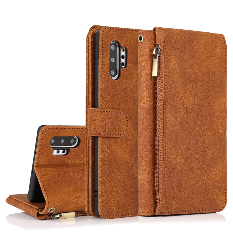 Skin-feel Crazy Horse Texture Zipper Wallet Bag Horizontal Flip Leather Case with Holder & Card Slots & Wallet & Lanyard, For Samsung Galaxy Note9, For Samsung Galaxy Note10, For Samsung Galaxy Note10+, For Samsung Galaxy Note20������������������������...