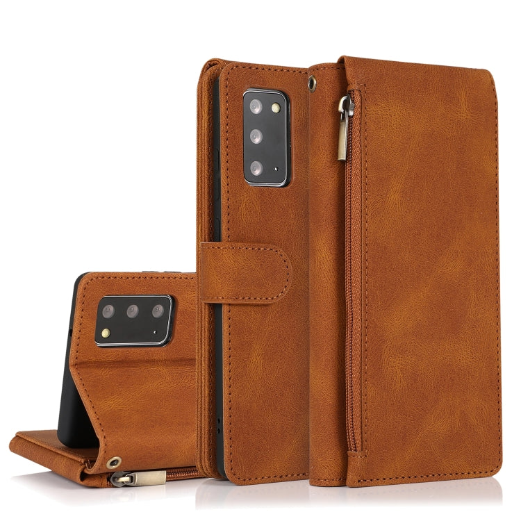 Skin-feel Crazy Horse Texture Zipper Wallet Bag Horizontal Flip Leather Case with Holder & Card Slots & Wallet & Lanyard, For Samsung Galaxy Note9, For Samsung Galaxy Note10, For Samsung Galaxy Note10+, For Samsung Galaxy Note20������������������������...