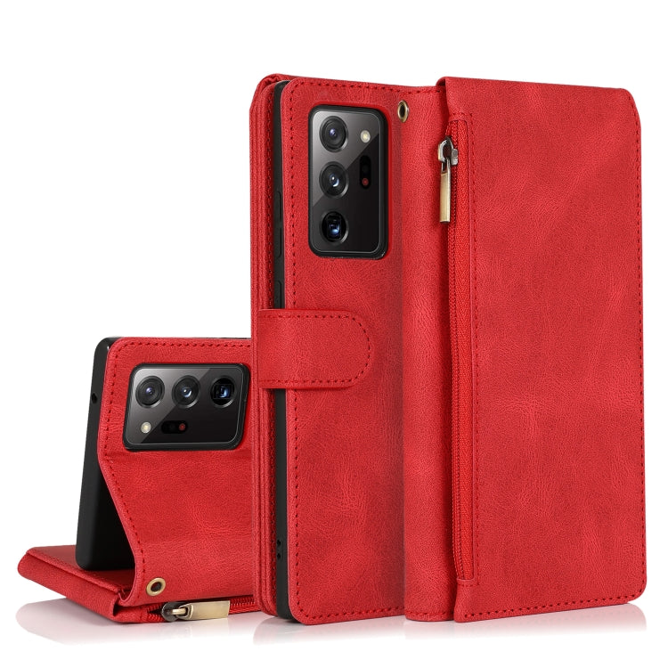 Skin-feel Crazy Horse Texture Zipper Wallet Bag Horizontal Flip Leather Case with Holder & Card Slots & Wallet & Lanyard, For Samsung Galaxy Note9, For Samsung Galaxy Note10, For Samsung Galaxy Note10+, For Samsung Galaxy Note20������������������������...