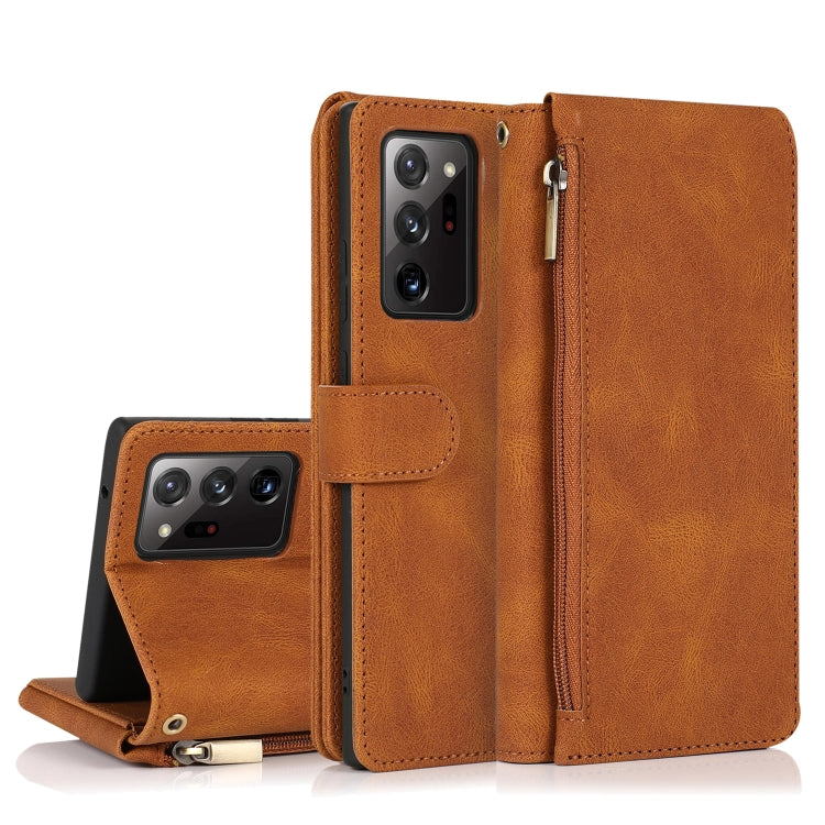 Skin-feel Crazy Horse Texture Zipper Wallet Bag Horizontal Flip Leather Case with Holder & Card Slots & Wallet & Lanyard, For Samsung Galaxy Note9, For Samsung Galaxy Note10, For Samsung Galaxy Note10+, For Samsung Galaxy Note20������������������������...