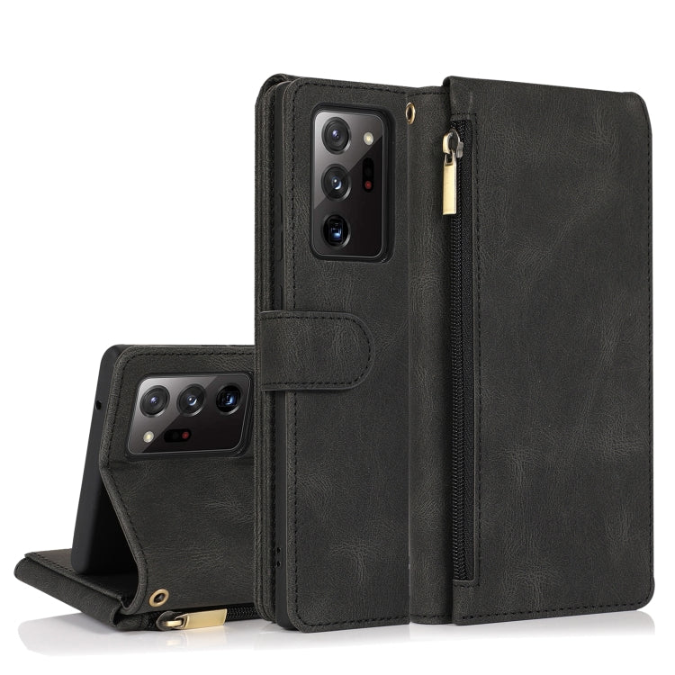 Skin-feel Crazy Horse Texture Zipper Wallet Bag Horizontal Flip Leather Case with Holder & Card Slots & Wallet & Lanyard, For Samsung Galaxy Note9, For Samsung Galaxy Note10, For Samsung Galaxy Note10+, For Samsung Galaxy Note20������������������������...