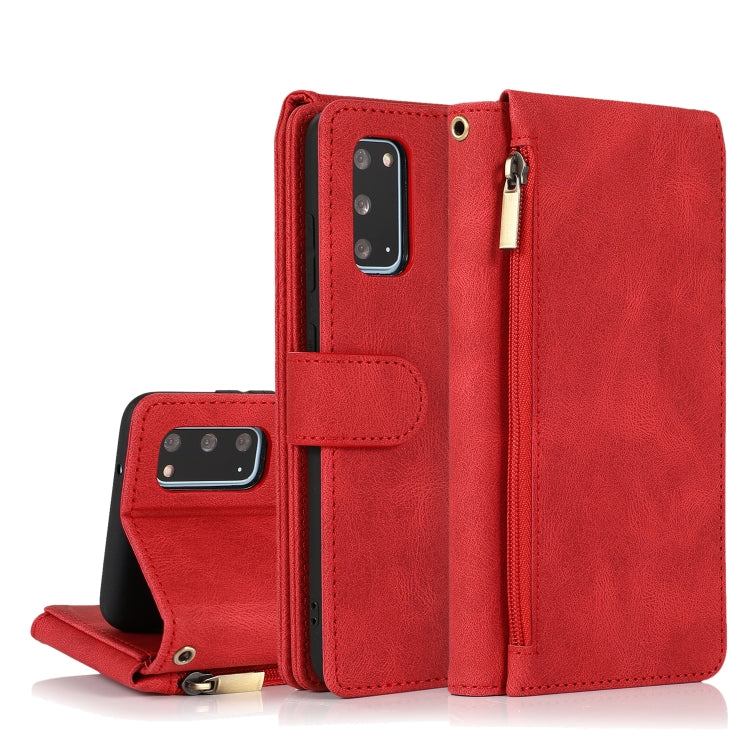 Skin-feel Crazy Horse Texture Zipper Wallet Bag Horizontal Flip Leather Case with Holder & Card Slots & Wallet & Lanyard, For Samsung Galaxy S20, For Samsung Galaxy S20+, For Samsung Galaxy S20 Ultra, For Samsung Galaxy S20 FE 5G�����������������������...