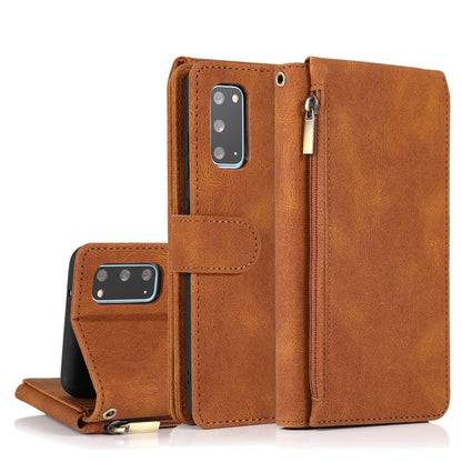 Skin-feel Crazy Horse Texture Zipper Wallet Bag Horizontal Flip Leather Case with Holder & Card Slots & Wallet & Lanyard, For Samsung Galaxy S20, For Samsung Galaxy S20+, For Samsung Galaxy S20 Ultra, For Samsung Galaxy S20 FE 5G�����������������������...
