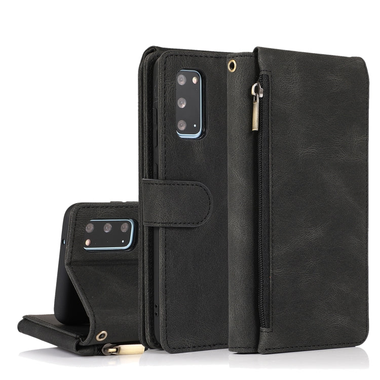 Skin-feel Crazy Horse Texture Zipper Wallet Bag Horizontal Flip Leather Case with Holder & Card Slots & Wallet & Lanyard, For Samsung Galaxy S20, For Samsung Galaxy S20+, For Samsung Galaxy S20 Ultra, For Samsung Galaxy S20 FE 5G�����������������������...