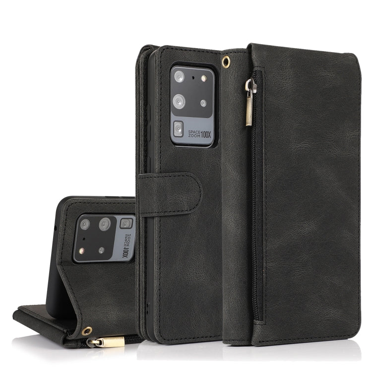 Skin-feel Crazy Horse Texture Zipper Wallet Bag Horizontal Flip Leather Case with Holder & Card Slots & Wallet & Lanyard, For Samsung Galaxy S20, For Samsung Galaxy S20+, For Samsung Galaxy S20 Ultra, For Samsung Galaxy S20 FE 5G�����������������������...