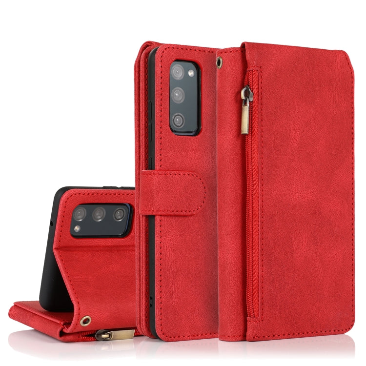 Skin-feel Crazy Horse Texture Zipper Wallet Bag Horizontal Flip Leather Case with Holder & Card Slots & Wallet & Lanyard, For Samsung Galaxy S20, For Samsung Galaxy S20+, For Samsung Galaxy S20 Ultra, For Samsung Galaxy S20 FE 5G�����������������������...