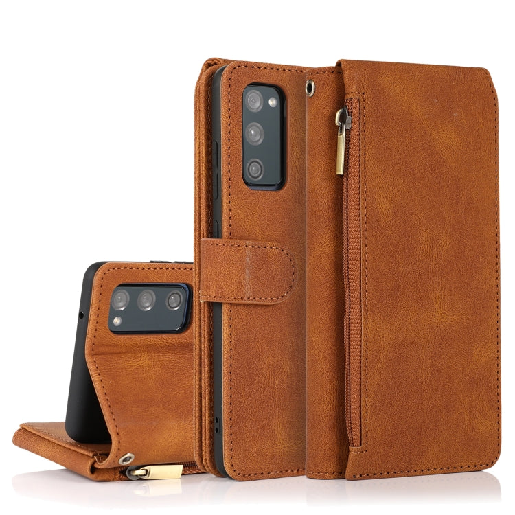 Skin-feel Crazy Horse Texture Zipper Wallet Bag Horizontal Flip Leather Case with Holder & Card Slots & Wallet & Lanyard, For Samsung Galaxy S20, For Samsung Galaxy S20+, For Samsung Galaxy S20 Ultra, For Samsung Galaxy S20 FE 5G�����������������������...