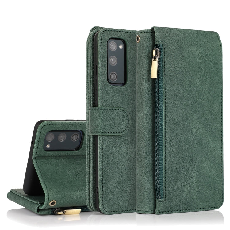 Skin-feel Crazy Horse Texture Zipper Wallet Bag Horizontal Flip Leather Case with Holder & Card Slots & Wallet & Lanyard, For Samsung Galaxy S20, For Samsung Galaxy S20+, For Samsung Galaxy S20 Ultra, For Samsung Galaxy S20 FE 5G�����������������������...