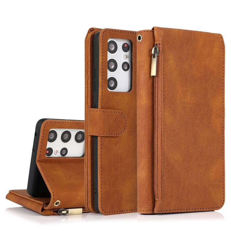 Skin-feel Crazy Horse Texture Zipper Wallet Bag Horizontal Flip Leather Case with Holder & Card Slots & Wallet & Lanyard, For Samsung Galaxy S20, For Samsung Galaxy S20+, For Samsung Galaxy S20 Ultra, For Samsung Galaxy S20 FE 5G�����������������������...