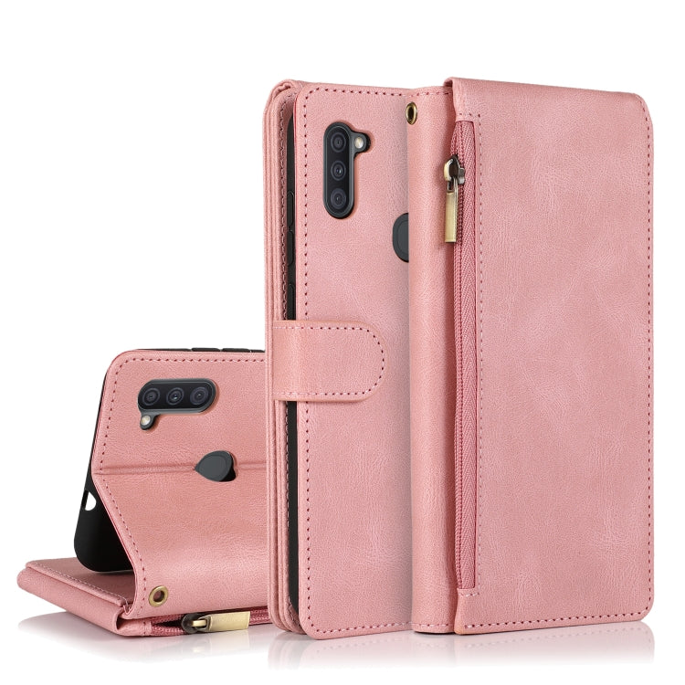 Skin-feel Crazy Horse Texture Zipper Wallet Bag Horizontal Flip Leather Case with Holder & Card Slots & Wallet & Lanyard, For Samsung Galaxy A11, For Samsung Galaxy A12, For Samsung Galaxy A20 / A30, For Samsung Galaxy A21, For Samsung Galaxy A21s�����...