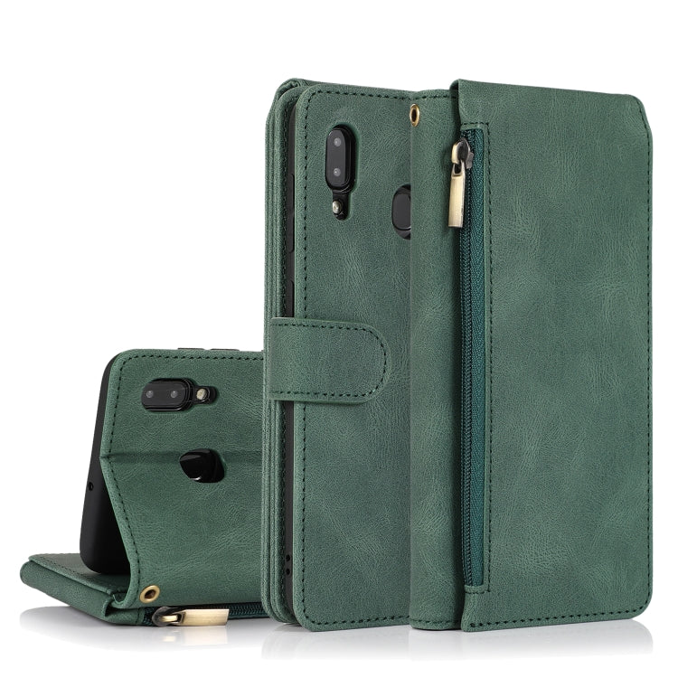 Skin-feel Crazy Horse Texture Zipper Wallet Bag Horizontal Flip Leather Case with Holder & Card Slots & Wallet & Lanyard, For Samsung Galaxy A11, For Samsung Galaxy A12, For Samsung Galaxy A20 / A30, For Samsung Galaxy A21, For Samsung Galaxy A21s�����...