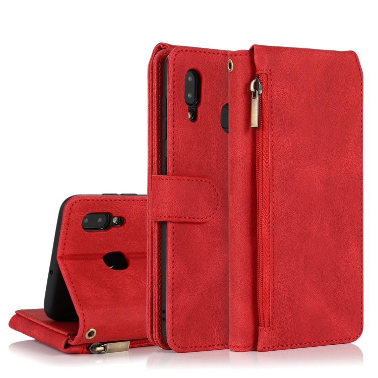 Skin-feel Crazy Horse Texture Zipper Wallet Bag Horizontal Flip Leather Case with Holder & Card Slots & Wallet & Lanyard, For Samsung Galaxy A11, For Samsung Galaxy A12, For Samsung Galaxy A20 / A30, For Samsung Galaxy A21, For Samsung Galaxy A21s�����...