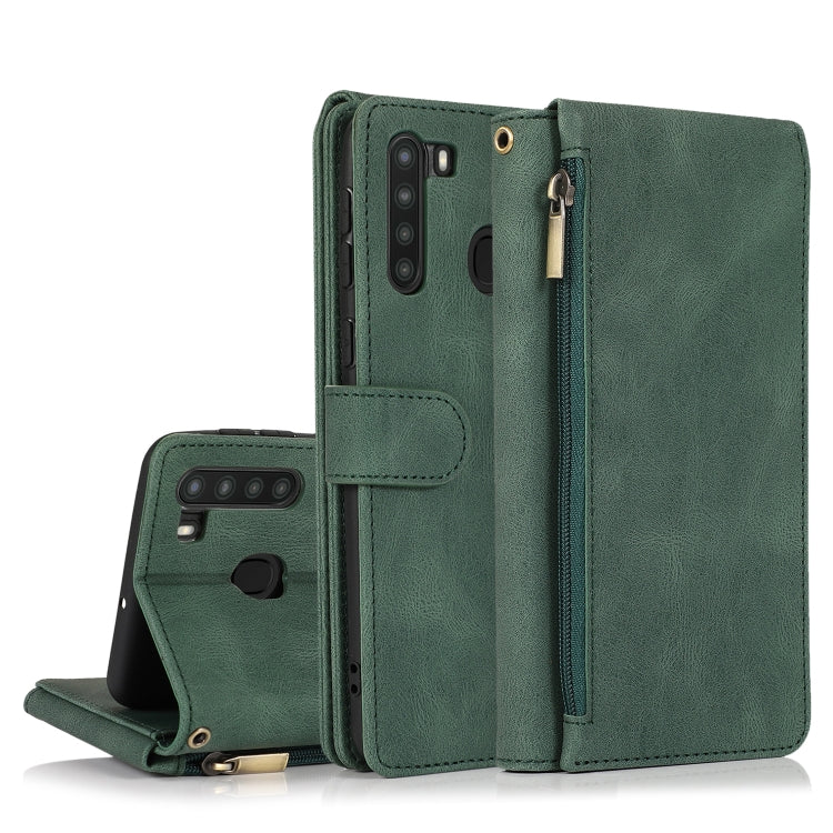 Skin-feel Crazy Horse Texture Zipper Wallet Bag Horizontal Flip Leather Case with Holder & Card Slots & Wallet & Lanyard, For Samsung Galaxy A11, For Samsung Galaxy A12, For Samsung Galaxy A20 / A30, For Samsung Galaxy A21, For Samsung Galaxy A21s�����...