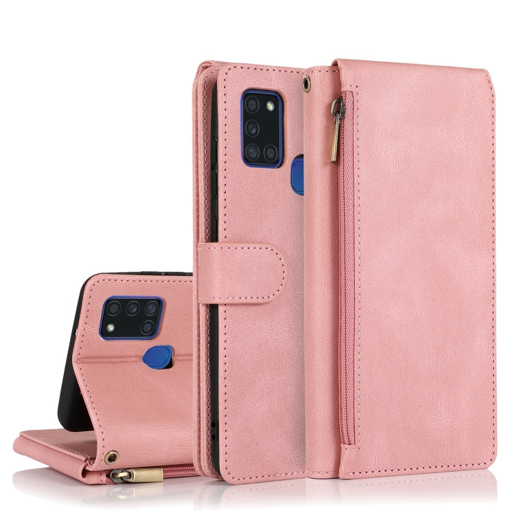 Skin-feel Crazy Horse Texture Zipper Wallet Bag Horizontal Flip Leather Case with Holder & Card Slots & Wallet & Lanyard, For Samsung Galaxy A11, For Samsung Galaxy A12, For Samsung Galaxy A20 / A30, For Samsung Galaxy A21, For Samsung Galaxy A21s�����...