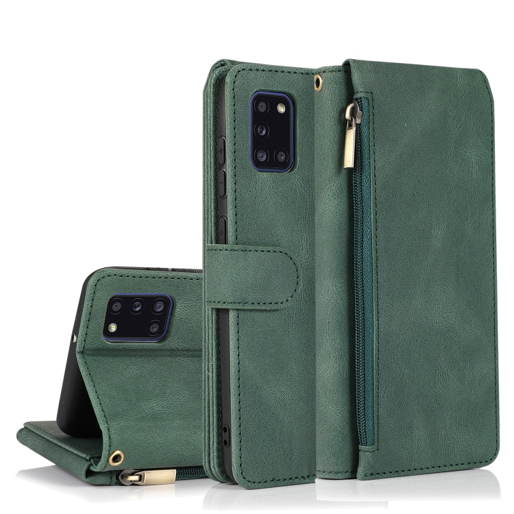 Skin-feel Crazy Horse Texture Zipper Wallet Bag Horizontal Flip Leather Case with Holder & Card Slots & Wallet & Lanyard, For Samsung Galaxy A11, For Samsung Galaxy A12, For Samsung Galaxy A20 / A30, For Samsung Galaxy A21, For Samsung Galaxy A21s�����...