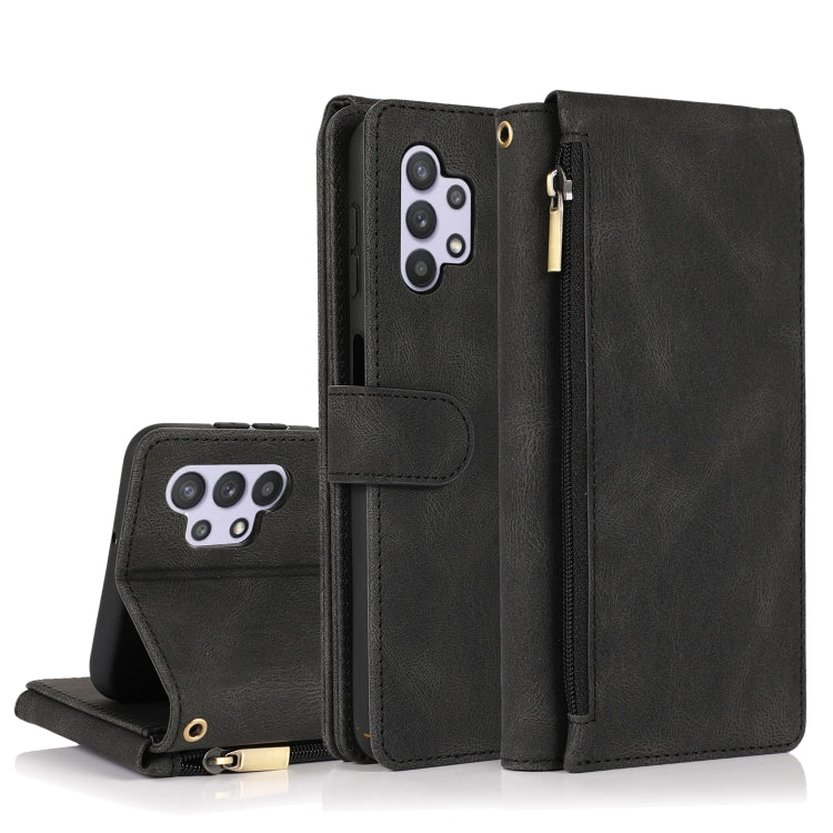 Skin-feel Crazy Horse Texture Zipper Wallet Bag Horizontal Flip Leather Case with Holder & Card Slots & Wallet & Lanyard, For Samsung Galaxy A11, For Samsung Galaxy A12, For Samsung Galaxy A20 / A30, For Samsung Galaxy A21, For Samsung Galaxy A21s�����...