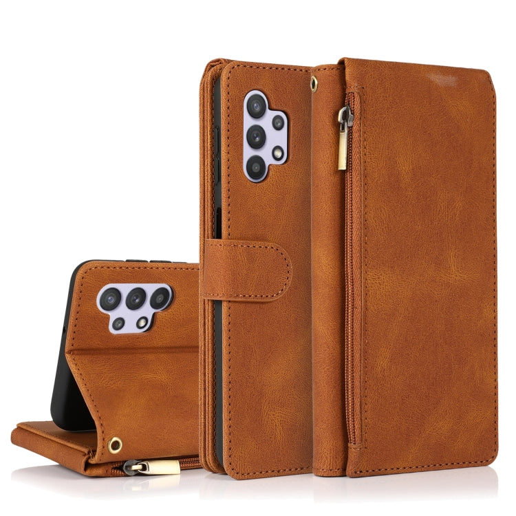 Skin-feel Crazy Horse Texture Zipper Wallet Bag Horizontal Flip Leather Case with Holder & Card Slots & Wallet & Lanyard, For Samsung Galaxy A11, For Samsung Galaxy A12, For Samsung Galaxy A20 / A30, For Samsung Galaxy A21, For Samsung Galaxy A21s�����...