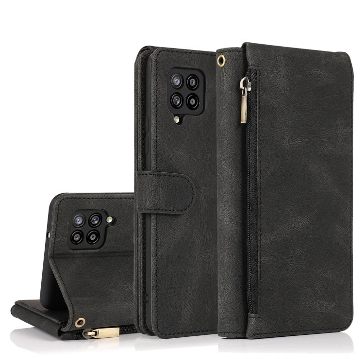 Skin-feel Crazy Horse Texture Zipper Wallet Bag Horizontal Flip Leather Case with Holder & Card Slots & Wallet & Lanyard, For Samsung Galaxy A11, For Samsung Galaxy A12, For Samsung Galaxy A20 / A30, For Samsung Galaxy A21, For Samsung Galaxy A21s�����...