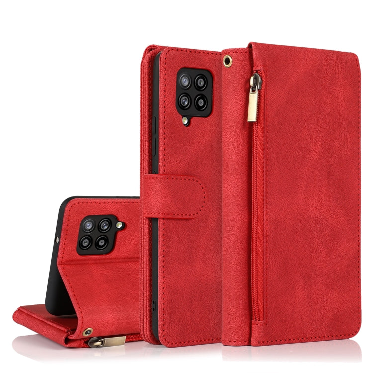Skin-feel Crazy Horse Texture Zipper Wallet Bag Horizontal Flip Leather Case with Holder & Card Slots & Wallet & Lanyard, For Samsung Galaxy A11, For Samsung Galaxy A12, For Samsung Galaxy A20 / A30, For Samsung Galaxy A21, For Samsung Galaxy A21s�����...