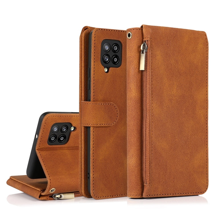 Skin-feel Crazy Horse Texture Zipper Wallet Bag Horizontal Flip Leather Case with Holder & Card Slots & Wallet & Lanyard, For Samsung Galaxy A11, For Samsung Galaxy A12, For Samsung Galaxy A20 / A30, For Samsung Galaxy A21, For Samsung Galaxy A21s�����...