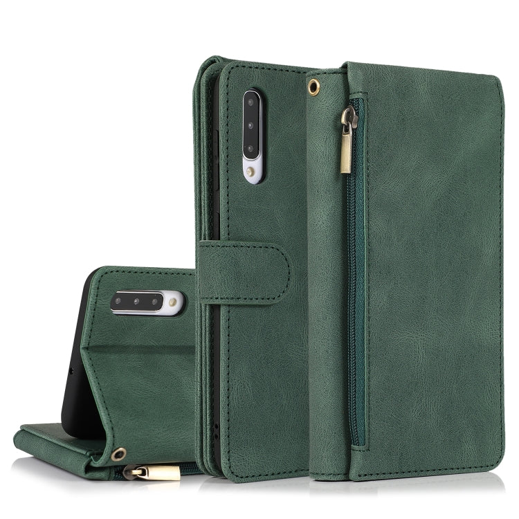 Skin-feel Crazy Horse Texture Zipper Wallet Bag Horizontal Flip Leather Case with Holder & Card Slots & Wallet & Lanyard, For Samsung Galaxy A11, For Samsung Galaxy A12, For Samsung Galaxy A20 / A30, For Samsung Galaxy A21, For Samsung Galaxy A21s�����...