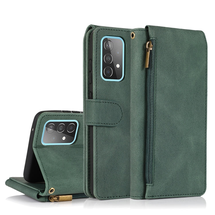 Skin-feel Crazy Horse Texture Zipper Wallet Bag Horizontal Flip Leather Case with Holder & Card Slots & Wallet & Lanyard, For Samsung Galaxy A51, For Samsung Galaxy A51 5G, For Samsung Galaxy A52 5G, For Samsung Galaxy A70, For Samsung Galaxy A71������...