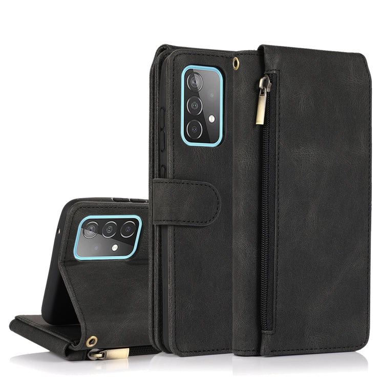 Skin-feel Crazy Horse Texture Zipper Wallet Bag Horizontal Flip Leather Case with Holder & Card Slots & Wallet & Lanyard, For Samsung Galaxy A51, For Samsung Galaxy A51 5G, For Samsung Galaxy A52 5G, For Samsung Galaxy A70, For Samsung Galaxy A71������...