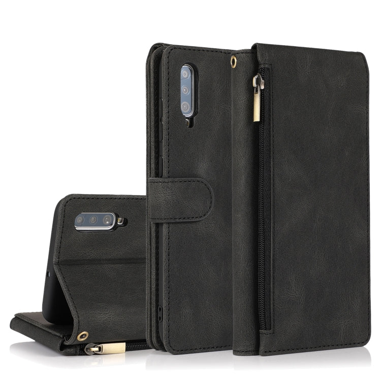 Skin-feel Crazy Horse Texture Zipper Wallet Bag Horizontal Flip Leather Case with Holder & Card Slots & Wallet & Lanyard, For Samsung Galaxy A51, For Samsung Galaxy A51 5G, For Samsung Galaxy A52 5G, For Samsung Galaxy A70, For Samsung Galaxy A71������...