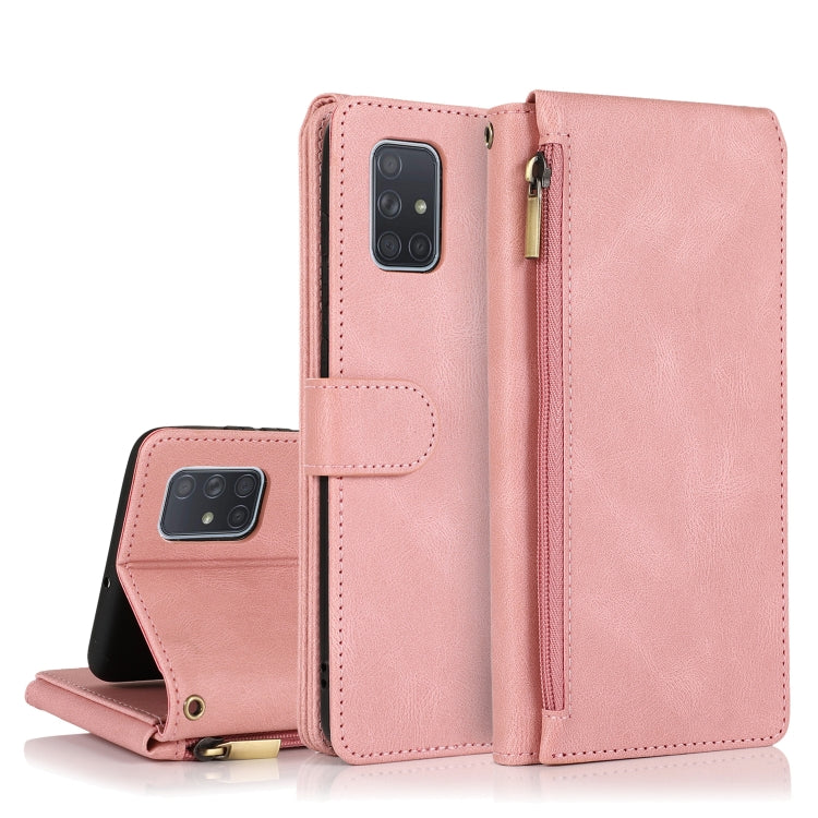 Skin-feel Crazy Horse Texture Zipper Wallet Bag Horizontal Flip Leather Case with Holder & Card Slots & Wallet & Lanyard, For Samsung Galaxy A51, For Samsung Galaxy A51 5G, For Samsung Galaxy A52 5G, For Samsung Galaxy A70, For Samsung Galaxy A71������...