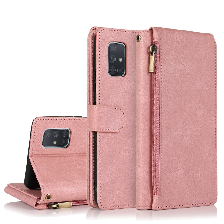 Skin-feel Crazy Horse Texture Zipper Wallet Bag Horizontal Flip Leather Case with Holder & Card Slots & Wallet & Lanyard, For Samsung Galaxy A51, For Samsung Galaxy A51 5G, For Samsung Galaxy A52 5G, For Samsung Galaxy A70, For Samsung Galaxy A71������...
