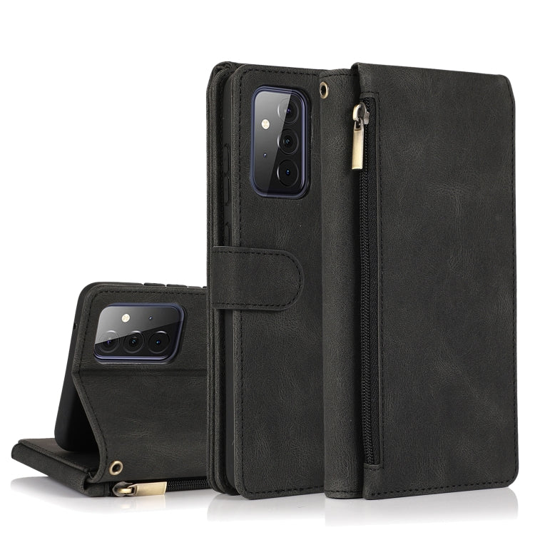 Skin-feel Crazy Horse Texture Zipper Wallet Bag Horizontal Flip Leather Case with Holder & Card Slots & Wallet & Lanyard, For Samsung Galaxy A51, For Samsung Galaxy A51 5G, For Samsung Galaxy A52 5G, For Samsung Galaxy A70, For Samsung Galaxy A71������...