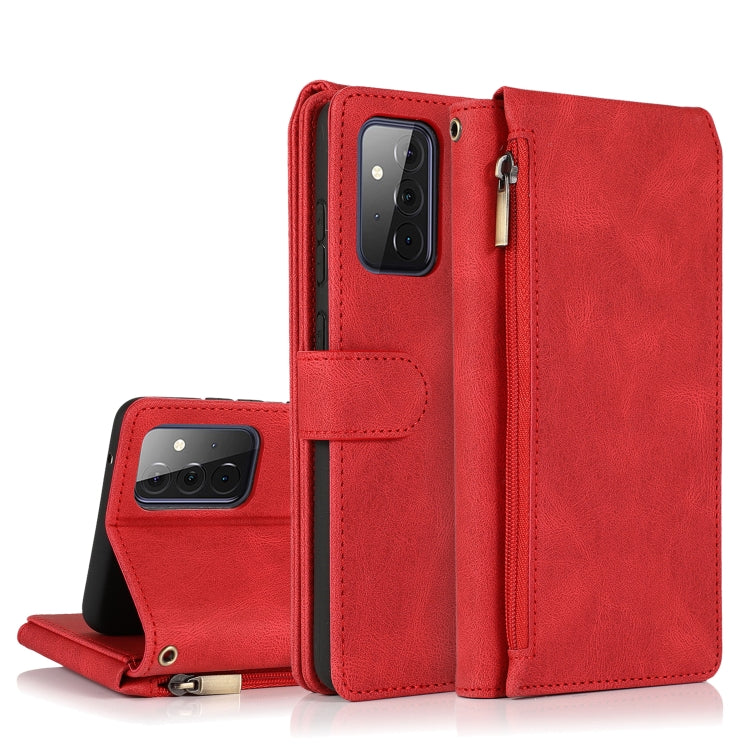 Skin-feel Crazy Horse Texture Zipper Wallet Bag Horizontal Flip Leather Case with Holder & Card Slots & Wallet & Lanyard, For Samsung Galaxy A51, For Samsung Galaxy A51 5G, For Samsung Galaxy A52 5G, For Samsung Galaxy A70, For Samsung Galaxy A71������...