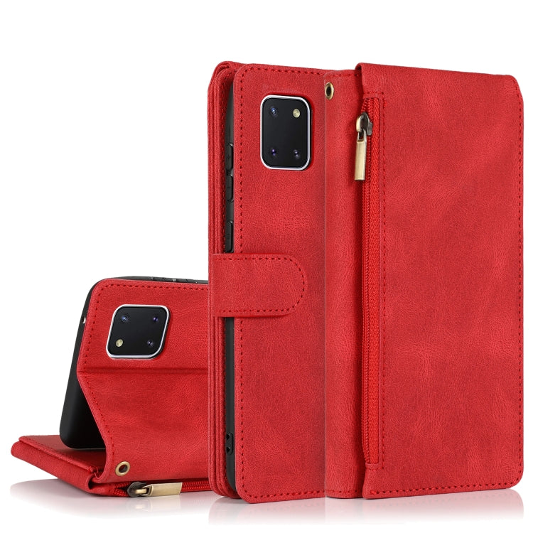 Skin-feel Crazy Horse Texture Zipper Wallet Bag Horizontal Flip Leather Case with Holder & Card Slots & Wallet & Lanyard, For Samsung Galaxy A51, For Samsung Galaxy A51 5G, For Samsung Galaxy A52 5G, For Samsung Galaxy A70, For Samsung Galaxy A71������...