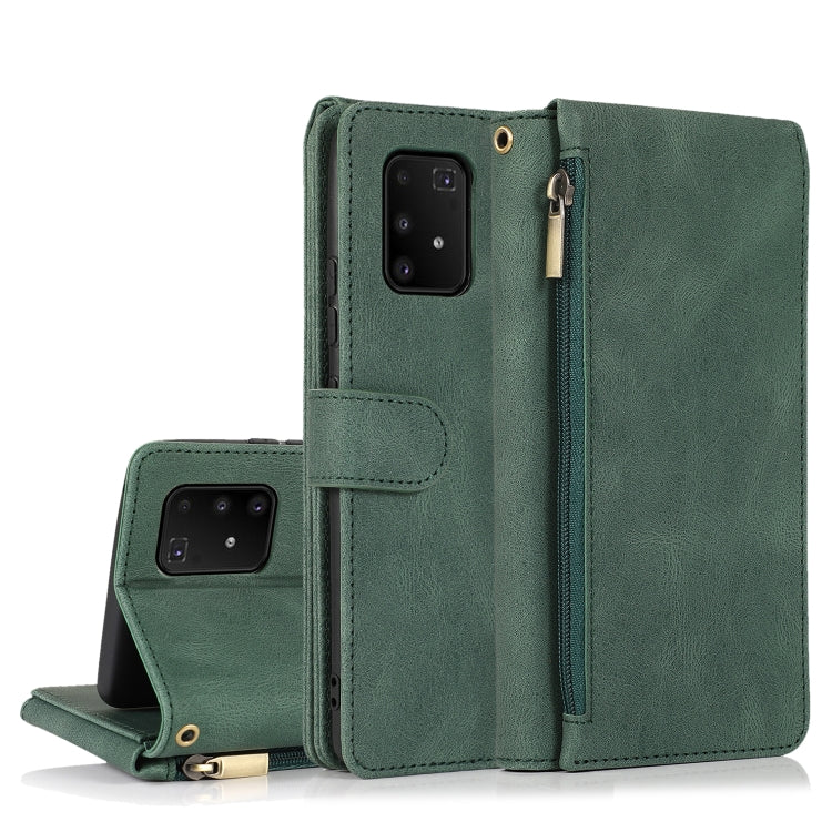 Skin-feel Crazy Horse Texture Zipper Wallet Bag Horizontal Flip Leather Case with Holder & Card Slots & Wallet & Lanyard, For Samsung Galaxy A51, For Samsung Galaxy A51 5G, For Samsung Galaxy A52 5G, For Samsung Galaxy A70, For Samsung Galaxy A71������...