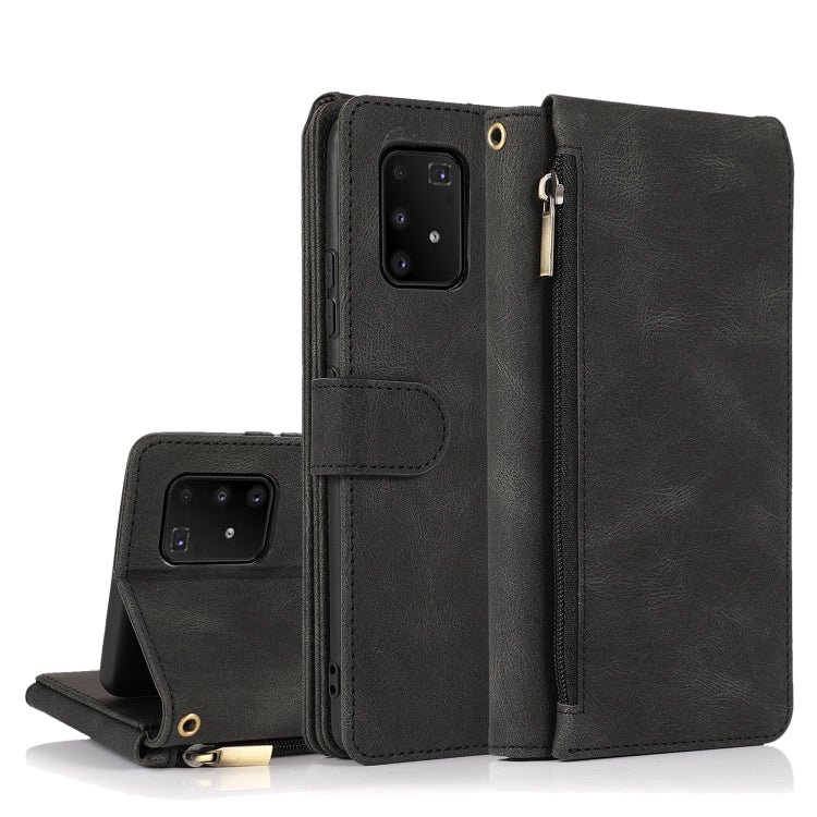 Skin-feel Crazy Horse Texture Zipper Wallet Bag Horizontal Flip Leather Case with Holder & Card Slots & Wallet & Lanyard, For Samsung Galaxy A51, For Samsung Galaxy A51 5G, For Samsung Galaxy A52 5G, For Samsung Galaxy A70, For Samsung Galaxy A71������...