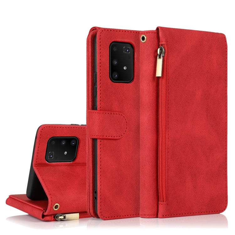 Skin-feel Crazy Horse Texture Zipper Wallet Bag Horizontal Flip Leather Case with Holder & Card Slots & Wallet & Lanyard, For Samsung Galaxy A51, For Samsung Galaxy A51 5G, For Samsung Galaxy A52 5G, For Samsung Galaxy A70, For Samsung Galaxy A71������...