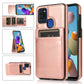 Solid Color PC + TPU Protective Case with Holder & Card Slots, For Samsung Galaxy A21s