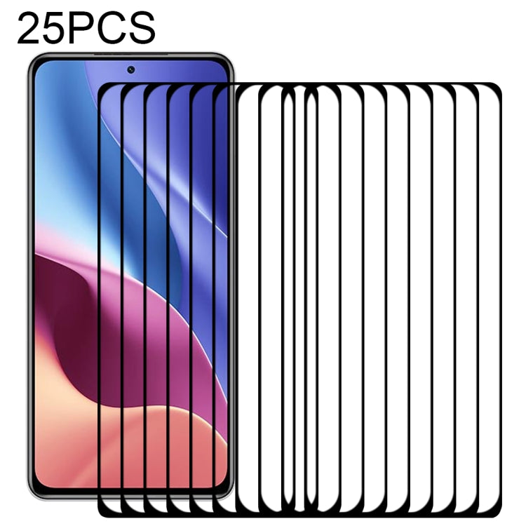 25 PCS Full Glue Full Screen Tempered Glass Film