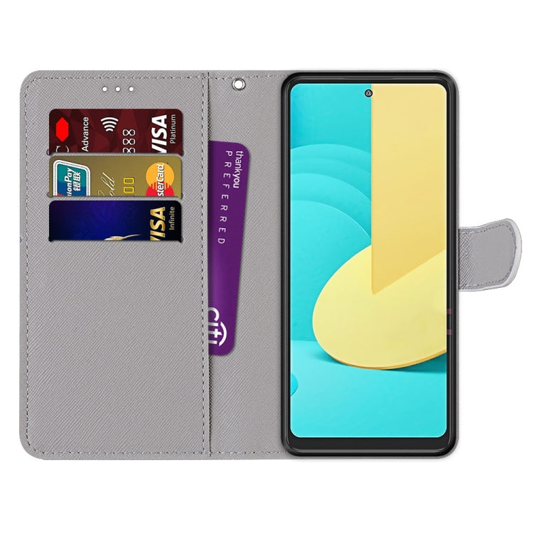 Coloured Drawing Cross Texture Horizontal Flip PU Leather Case with Holder & Card Slots & Wallet & Lanyard