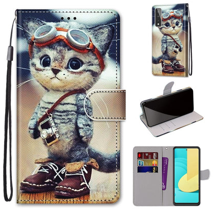 Coloured Drawing Cross Texture Horizontal Flip PU Leather Case with Holder & Card Slots & Wallet & Lanyard