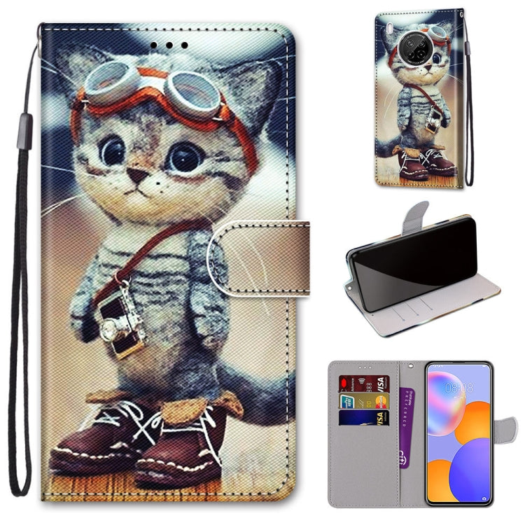 Coloured Drawing Cross Texture Horizontal Flip PU Leather Case with Holder & Card Slots & Wallet & Lanyard