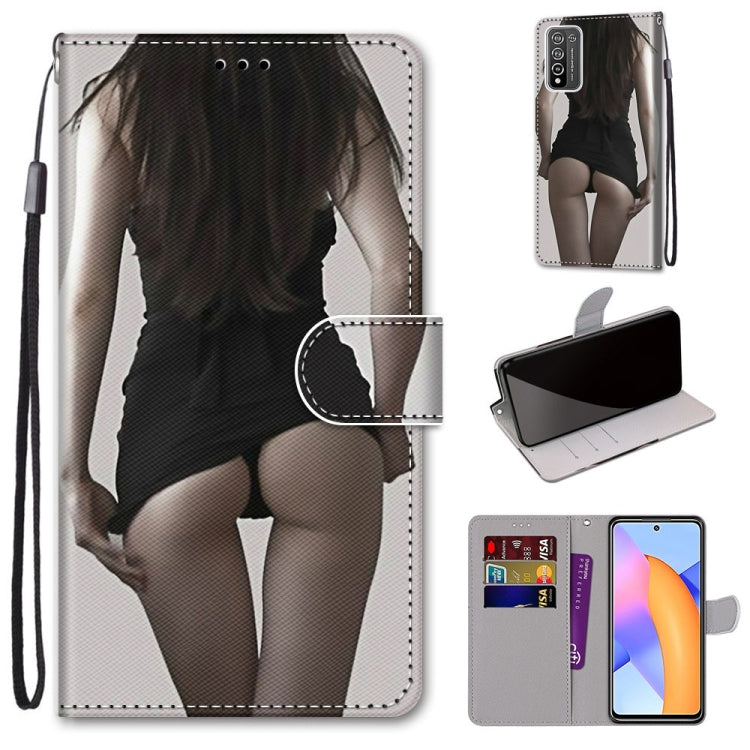 Coloured Drawing Cross Texture Horizontal Flip PU Leather Case with Holder & Card Slots & Wallet & Lanyard