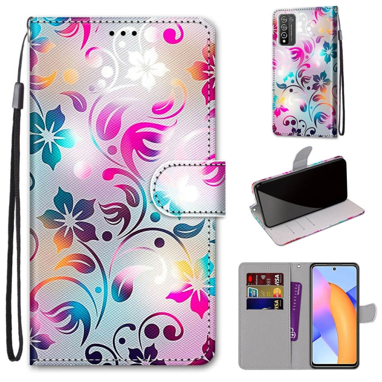 Coloured Drawing Cross Texture Horizontal Flip PU Leather Case with Holder & Card Slots & Wallet & Lanyard